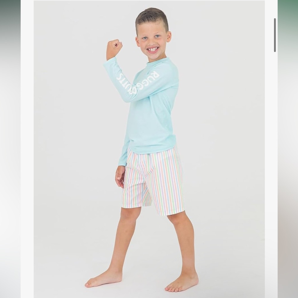 Pastel Striped Kids Swim Set